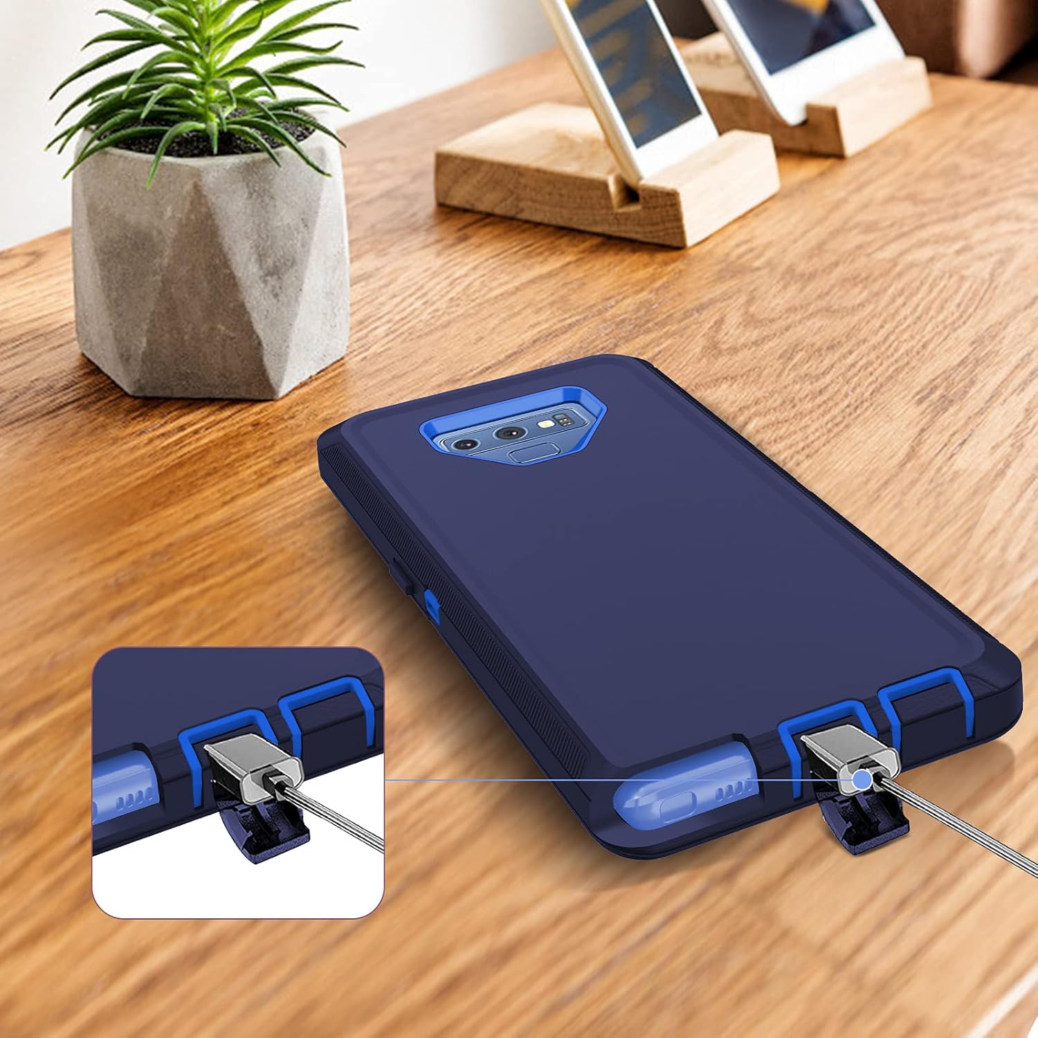 I-HONVA Funda para Galaxy Note 9 a prueba de golpes, a prueba de polvo y caídas, 3 capas de protección de cuerpo completo sin protector de pantalla,