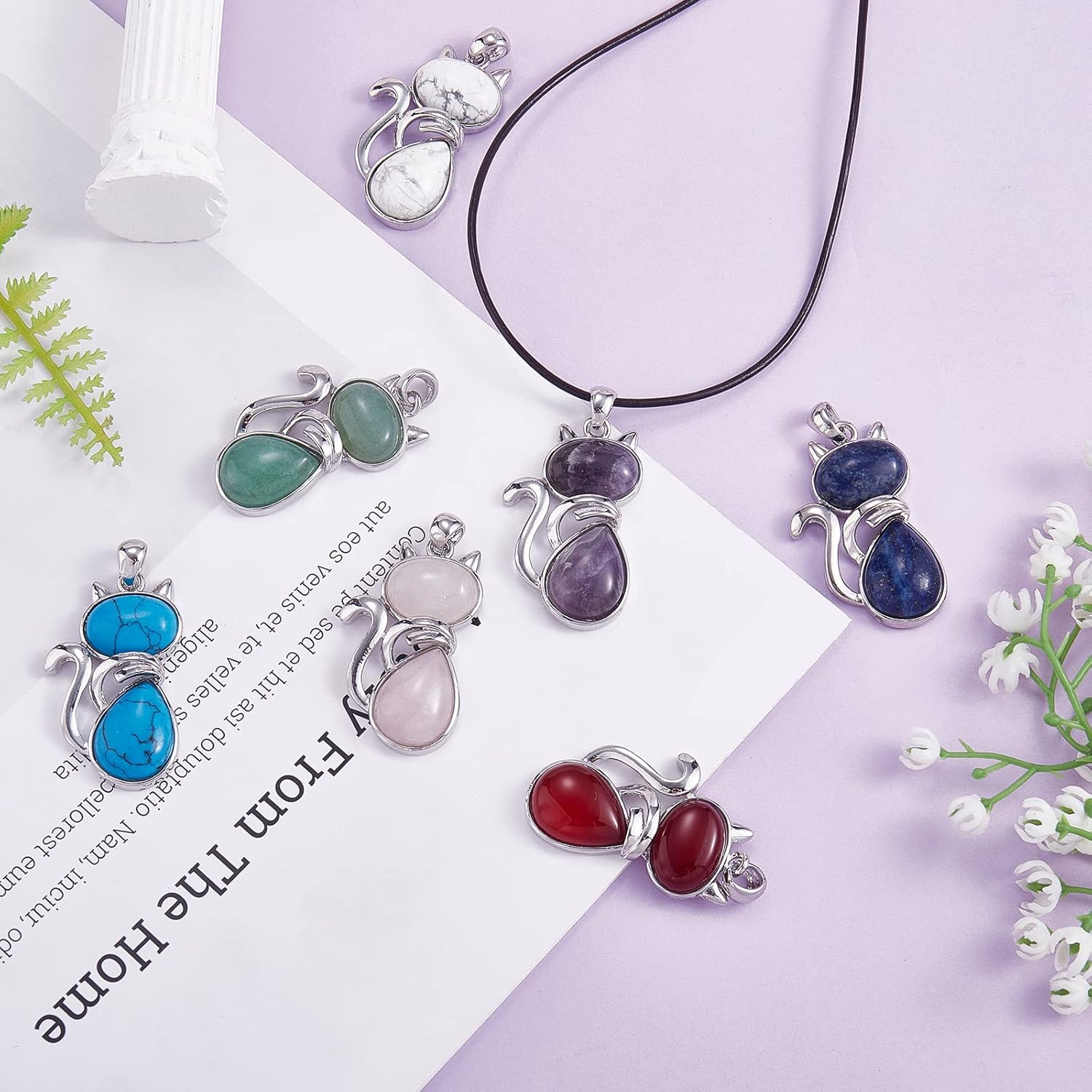 Dije de corazón de piedras preciosas naturales curativas con piedras preciosas de cristal curativo con latón en tono platino, hallazgos para hacer