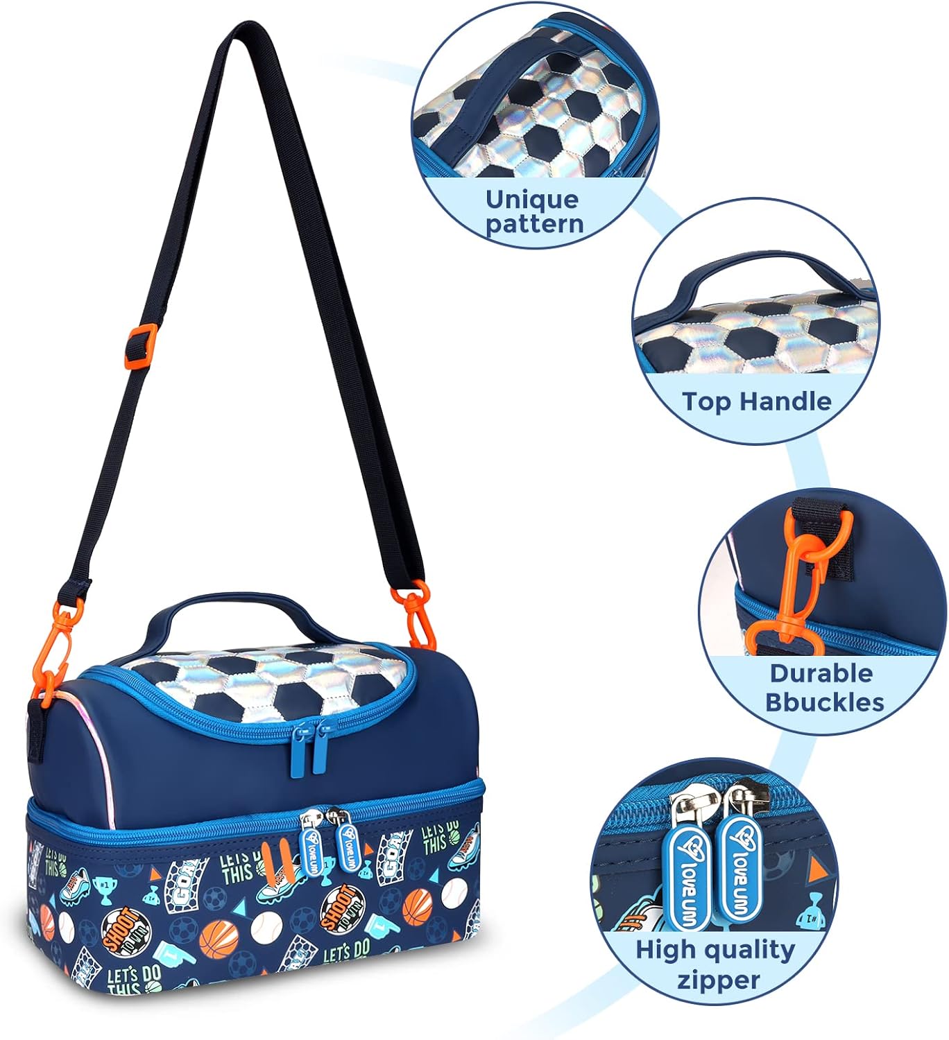 Bolsa de almuerzo para niños, lonchera aislada para niñas y niños, bolsa de almuerzo para niños y adolescentes, bolsas de viaje lindas para