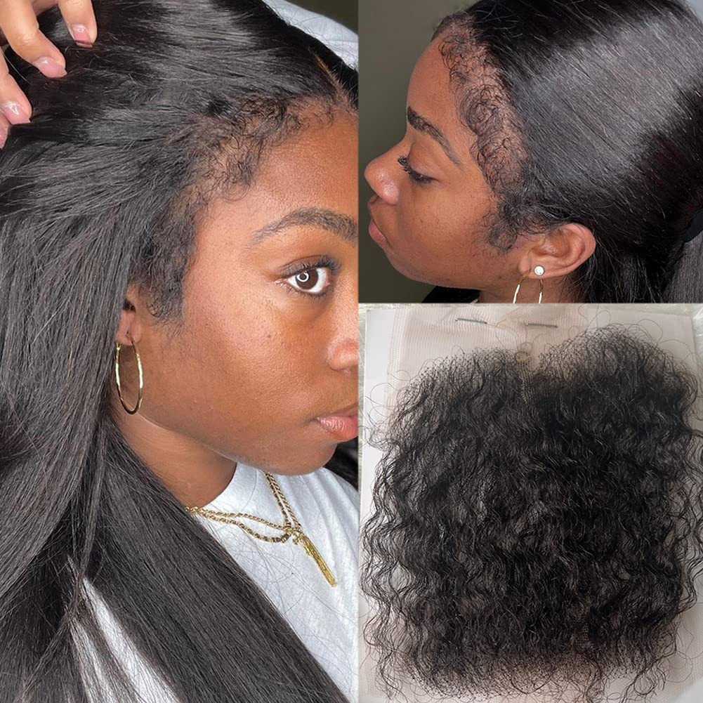 HD Swiss Lace Baby Hair Stripes Brasileño Virgen Cabello Humano Rizado Baby Hair Piezas para Bordes Solo Pelusa de Encaje Transparente Tiras de