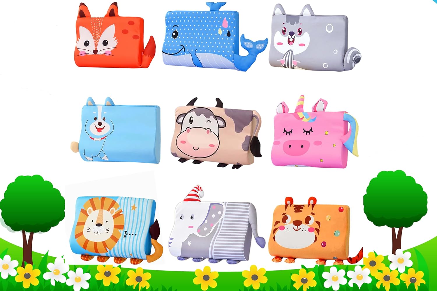 LovXtra, Almohada para niños pequeños para dormir. Almohada suave y pequeña de espuma viscoelástica transpirable para cama infantil. Funda de