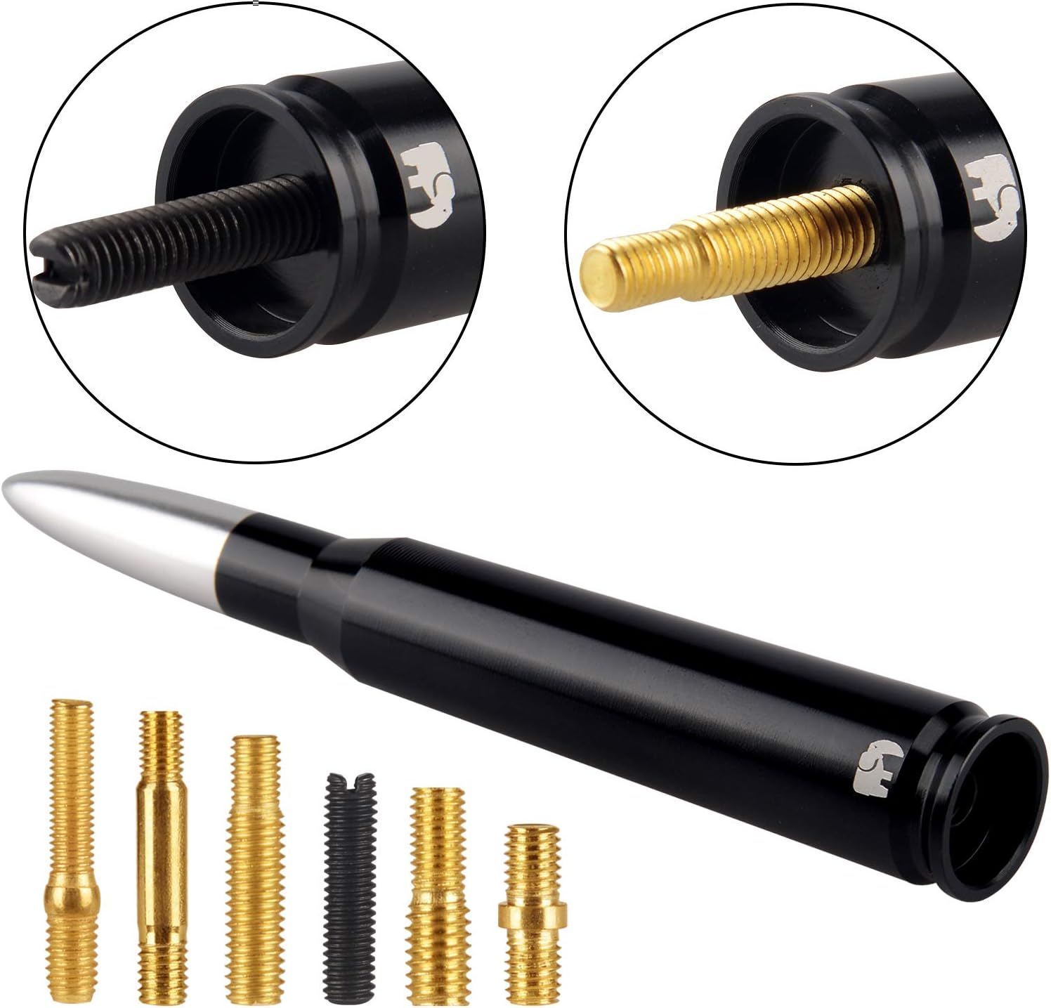 Antena estilo bala, compatible con Dodge RAM (RAM 1500, RAM 2500 o RAM 3500 1994-2024) y Ford Serie F (F-150 F-250 F-350 Super Duty Ford Raptor