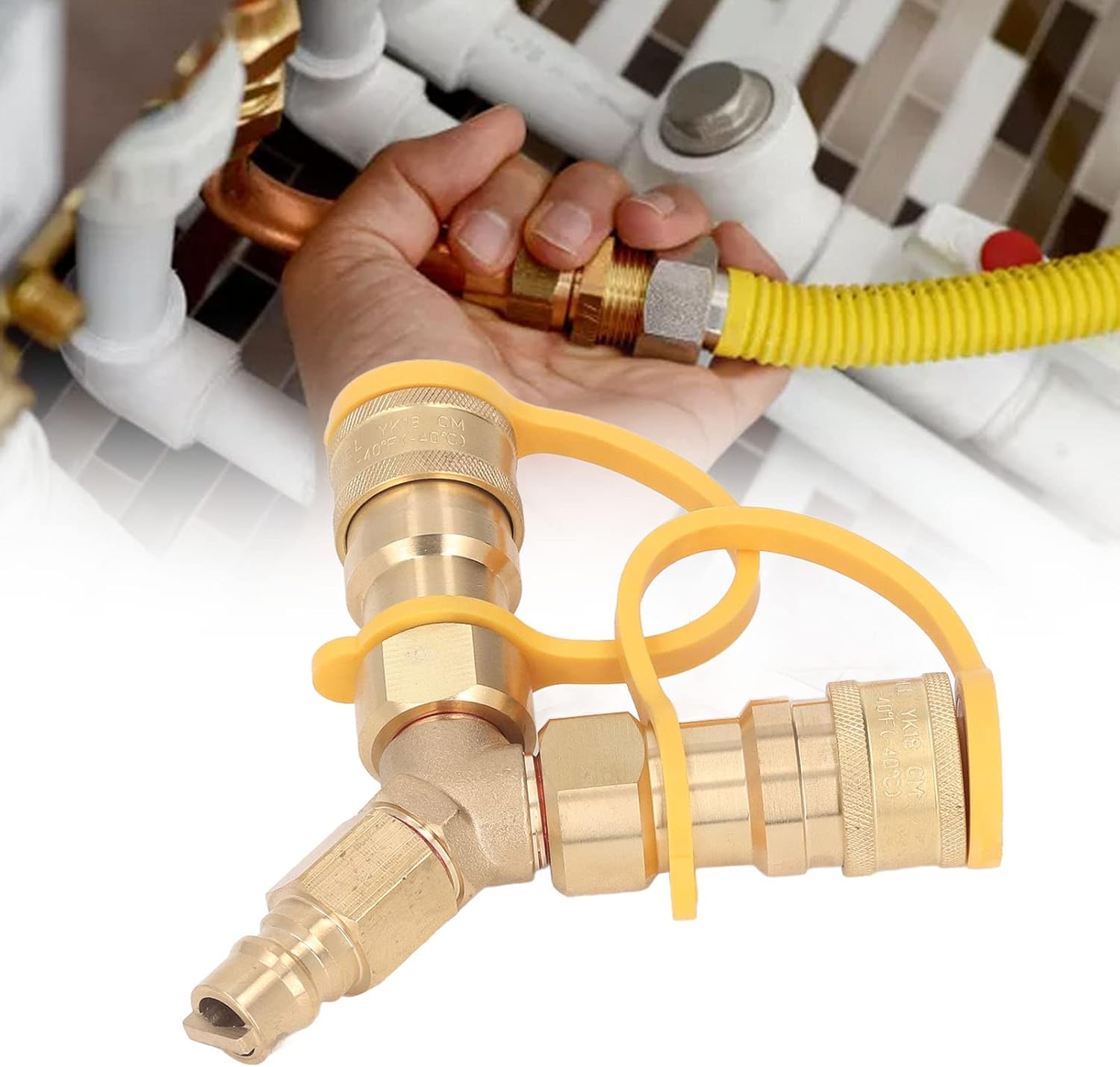 plplaaoo Divisor Y, adaptador de conexión rápida de gas natural, kit de conversión de gas natural, conexión rápida de gas natural, para generadores