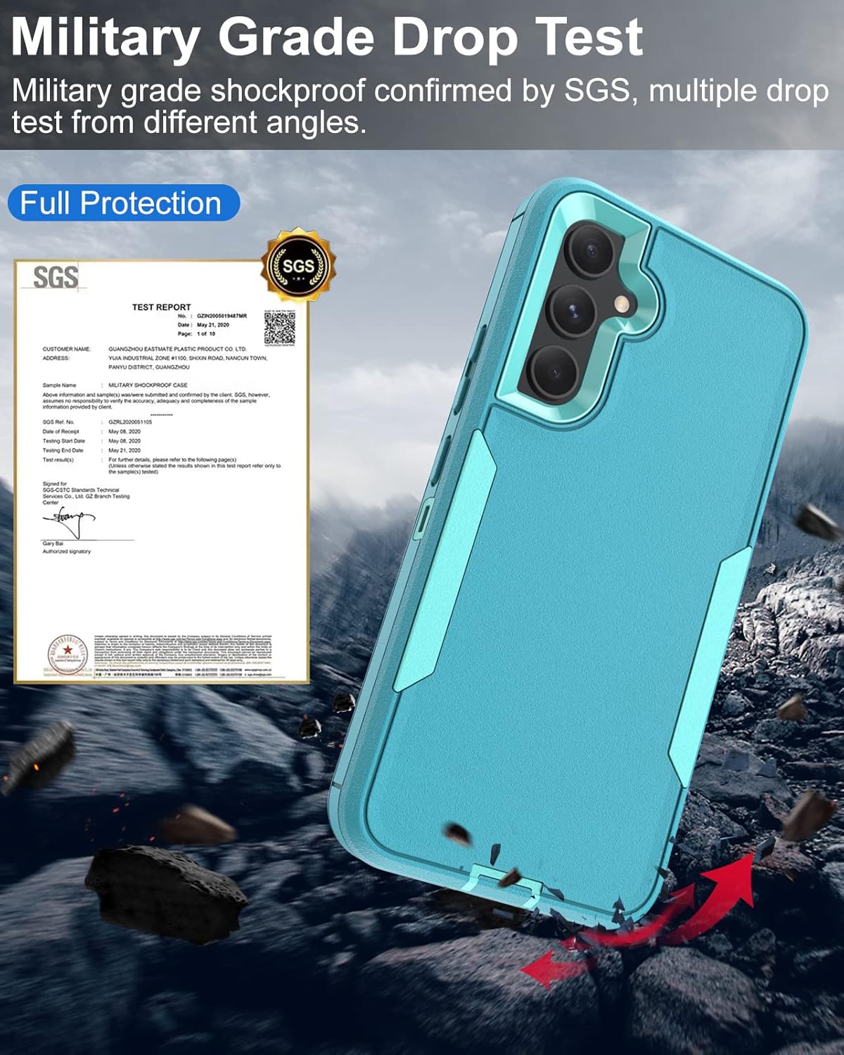 Dahkoiz Funda para Samsung Galaxy S23-FE y protector de pantalla de vidrio, cubierta de puerto a prueba de polvo, cubierta de goma de silicona de