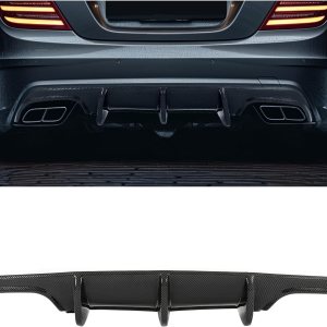 HECASA Difusor trasero compatible con Mercedes Benz W204 C180 C200 C250 C300 C350 Sport C63 AMG parachoques alerón protector de cenefa de plástico HECASA Difusor trasero compatible con Mercedes Benz W204 C180 C200 C250 C300 C350 Sport C63 AMG parachoques alerón protector de cenefa de plástico