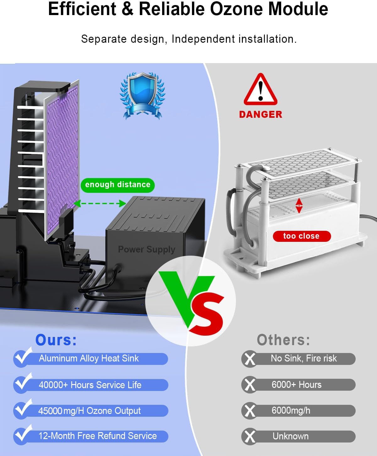 Generador digital de ozono eliminador de olores de 30000 mgh, eliminación de olores de máquina de ozono de alta capacidad, eliminador de olores de
