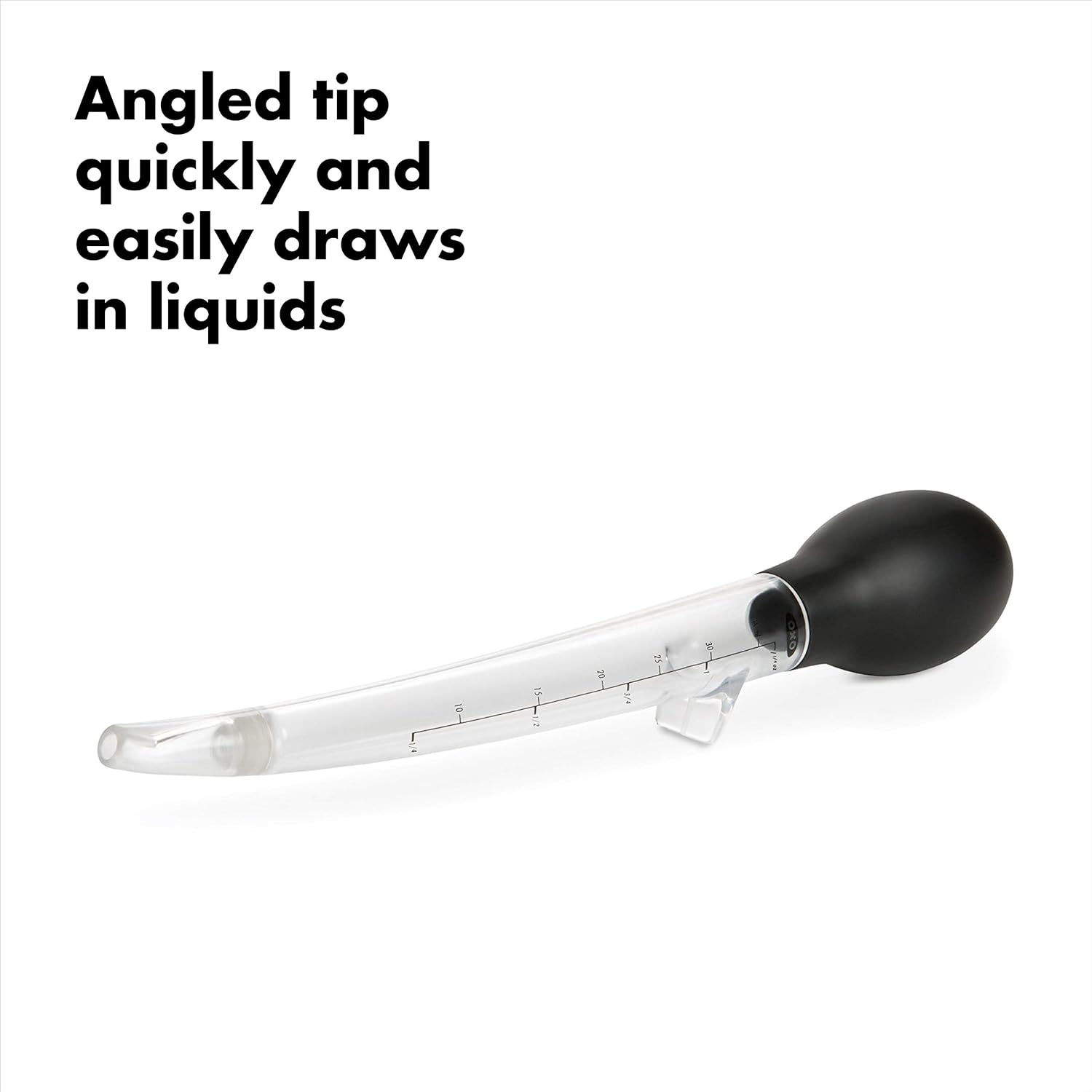 Jeringa de cocina con punta inclinada y cepillo de limpieza, de OXO, A, ClearBlack