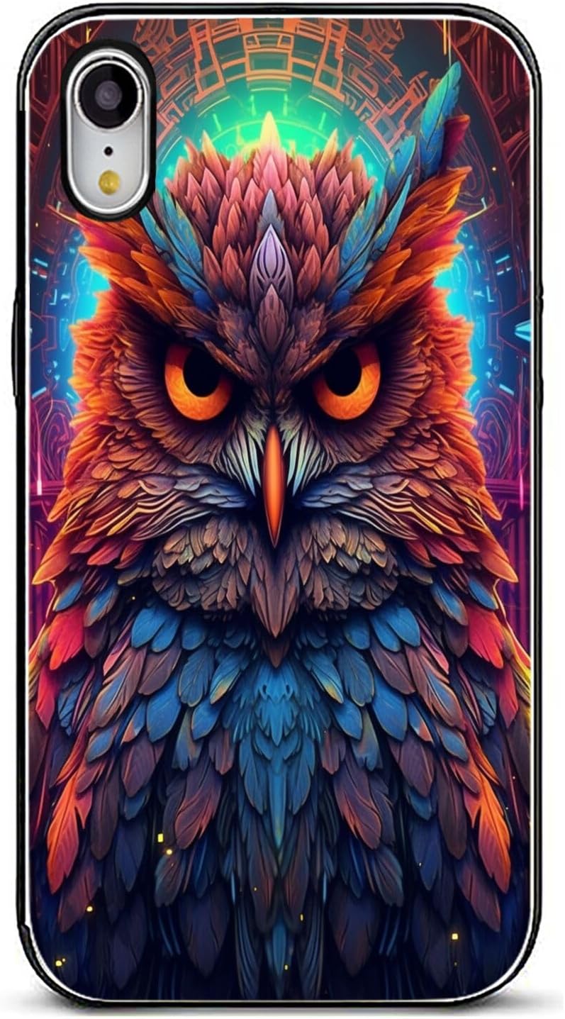 DAFEI Stylish Wallet Case for iPhone Xr with Owl-aa1472 Design – Premium Protection and Functionality Sleek Design Kickstand Feature