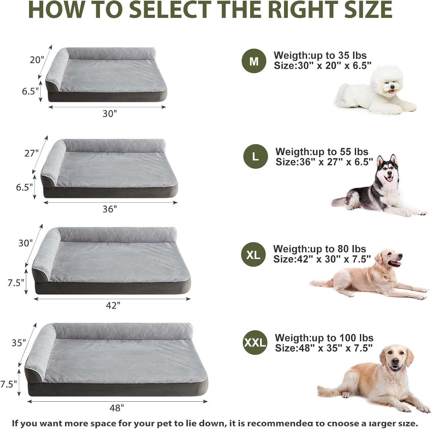 BFPETHOME Camas ortopédicas para perros grandes, sofá cama impermeable para perros con funda extraíble lavable, cama grande para perros con forro