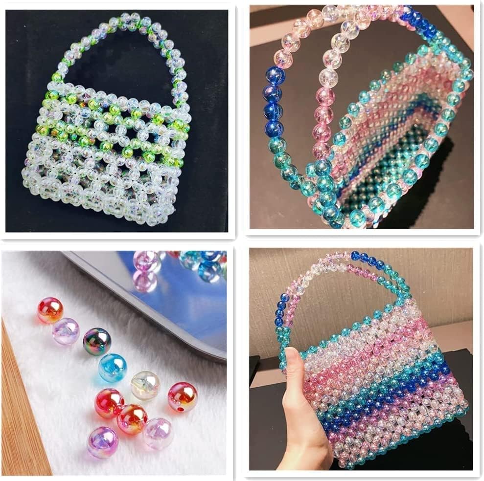 1000 cuentas redondas acrílicas de colores AB de 0.236 pulgadas, cuentas espaciadoras redondas para aretes, pulseras, collares, llaveros, joyería,