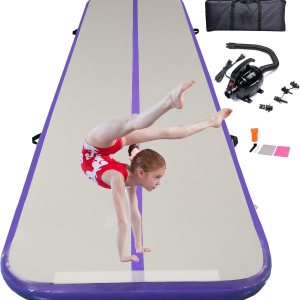 Colchoneta inflable de gimnasia de 6.6 pies, 10 pies, 13 pies, 16 pies, 20 pies 48 pulgadas de grosor, rodillo de gimnasia con bomba de aire Colchoneta inflable de gimnasia de 6.6 pies, 10 pies, 13 pies, 16 pies, 20 pies 48 pulgadas de grosor, rodillo de gimnasia con bomba de aire