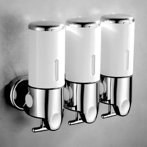 Dispensador de bomba de ducha de baño 3 en 1 montado en la pared y organizador, sostiene champú, jabón, acondicionador, gel de ducha, para baño, Dispensador de bomba de ducha de baño 3 en 1 montado en la pared y organizador, sostiene champú, jabón, acondicionador, gel de ducha, para baño,