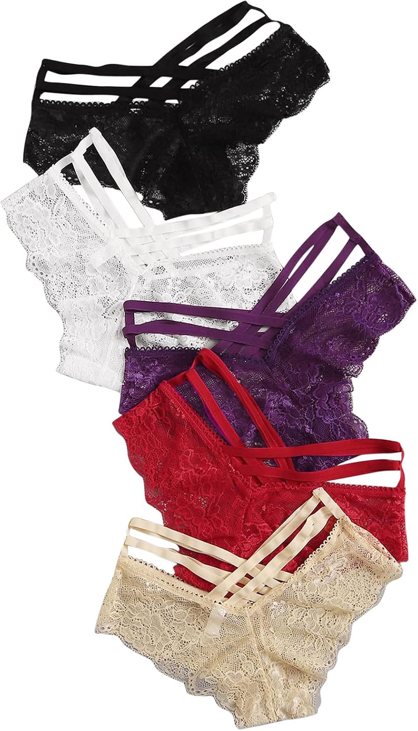 5 piezas sexy tanga G para mujer, para sexo, juego travieso transparente, tanga de encaje de algodón sin costuras, 19