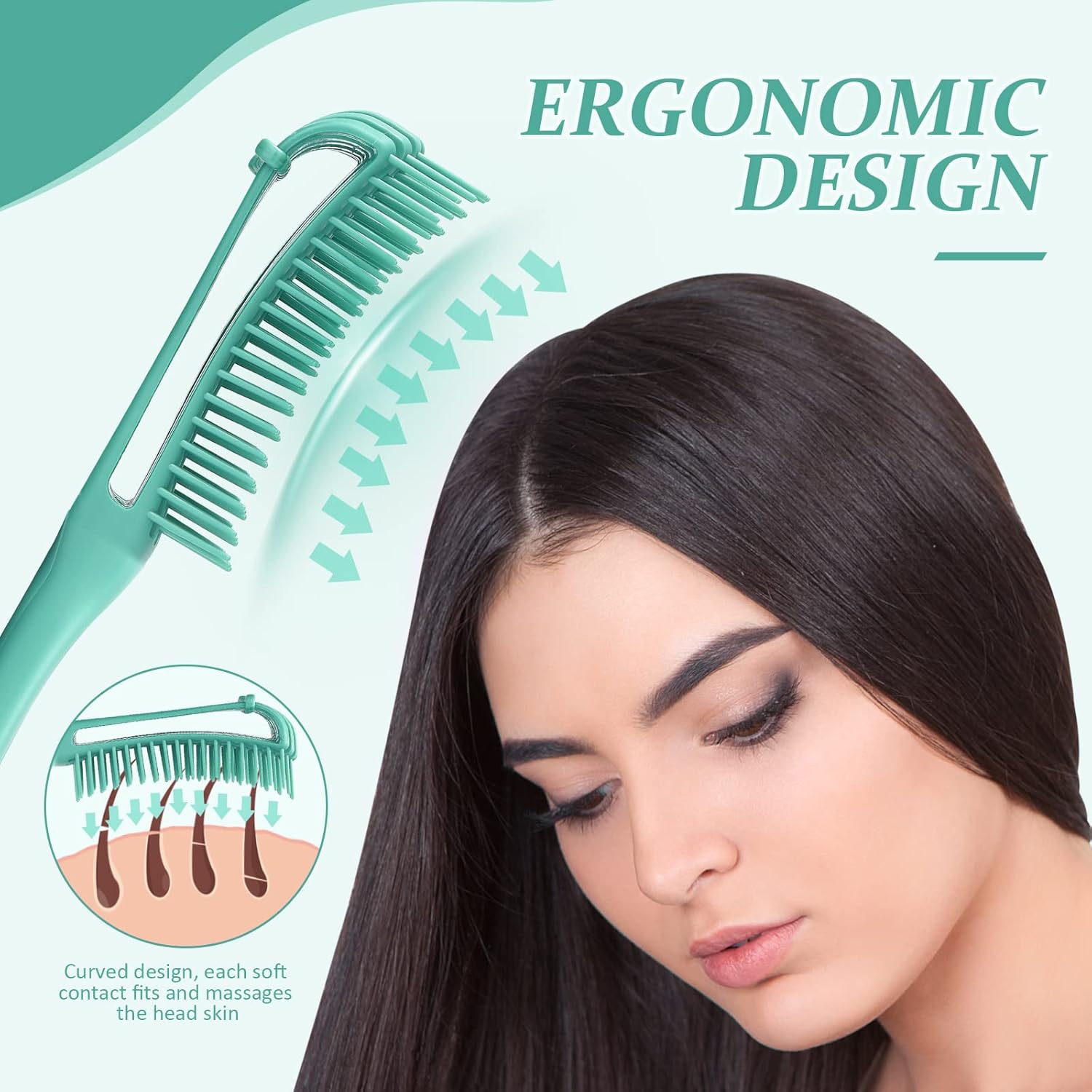 Cepillo desenredante húmedo para el cuidado del cabello, pulpo, estructura hueca, cepillos para el cabello para mujeres, sin dolor, masajeador del