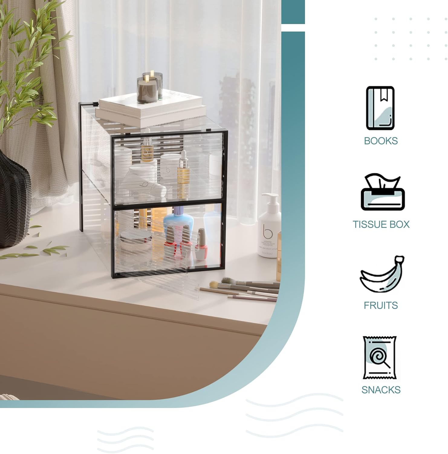 WAYTRIM Cajas de zapatos apilables, organizador de zapatos apilable de plástico transparente para armario, ahorro de espacio, contenedores plegables