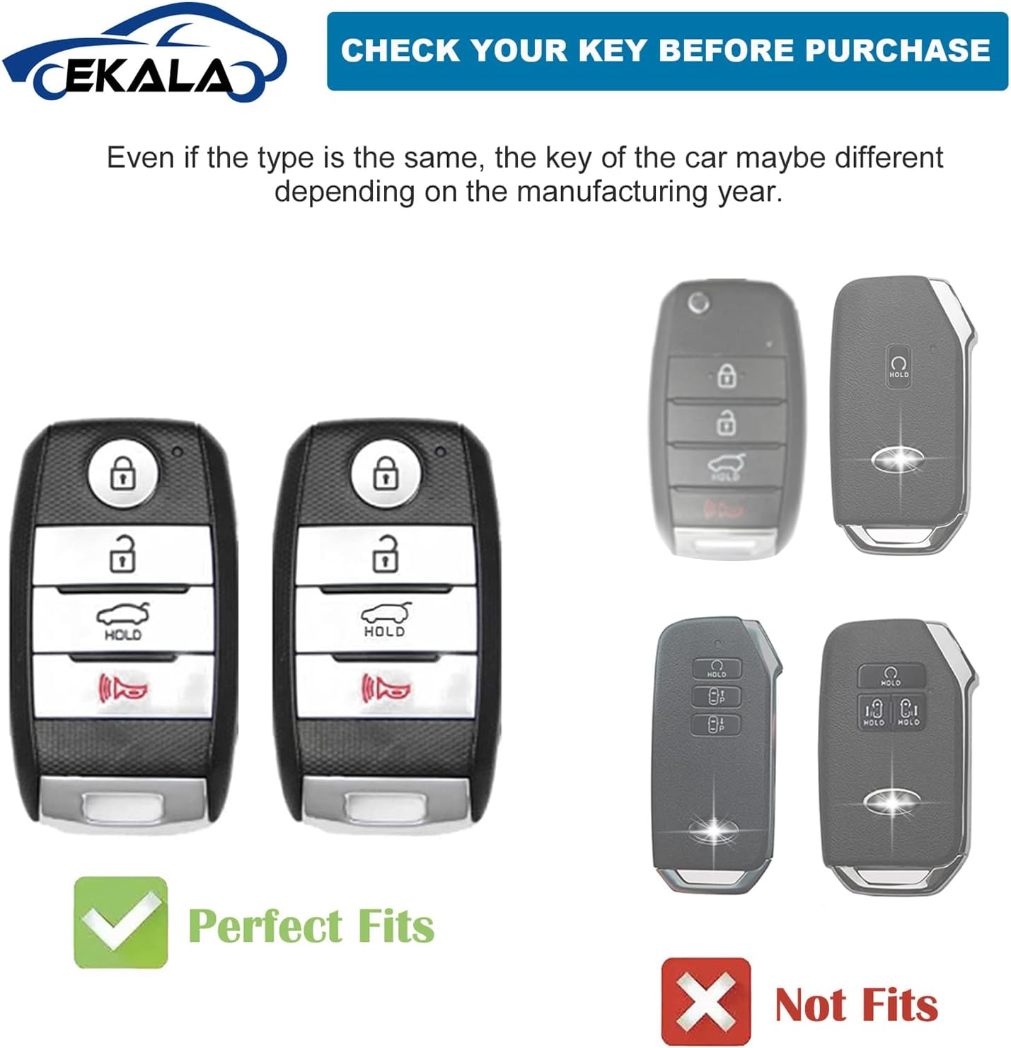 Funda para llavero Kia de 4 botones, TPU suave, cubierta completa, protección para llaves, llavero brillante compatible con Kia Optima Soul Sportage