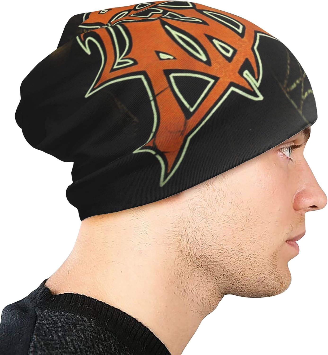 KyjsiUhyU Morbid – Gorros de ángel con banda de metal para hombres, mujeres y adolescentes  Moda delgada unisex Aldult Skull Knit Hat sombrero de