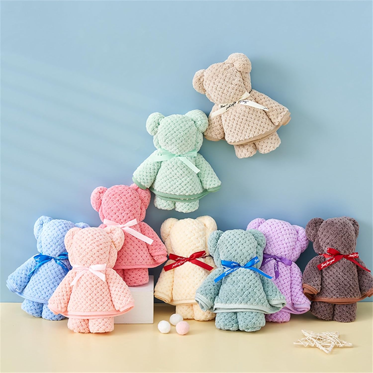 Toallas de mano de algodón suave con diseño de oso para baño, suministros de regreso a clases, regalo de boda, pareja, toalla para mascotas, perro,