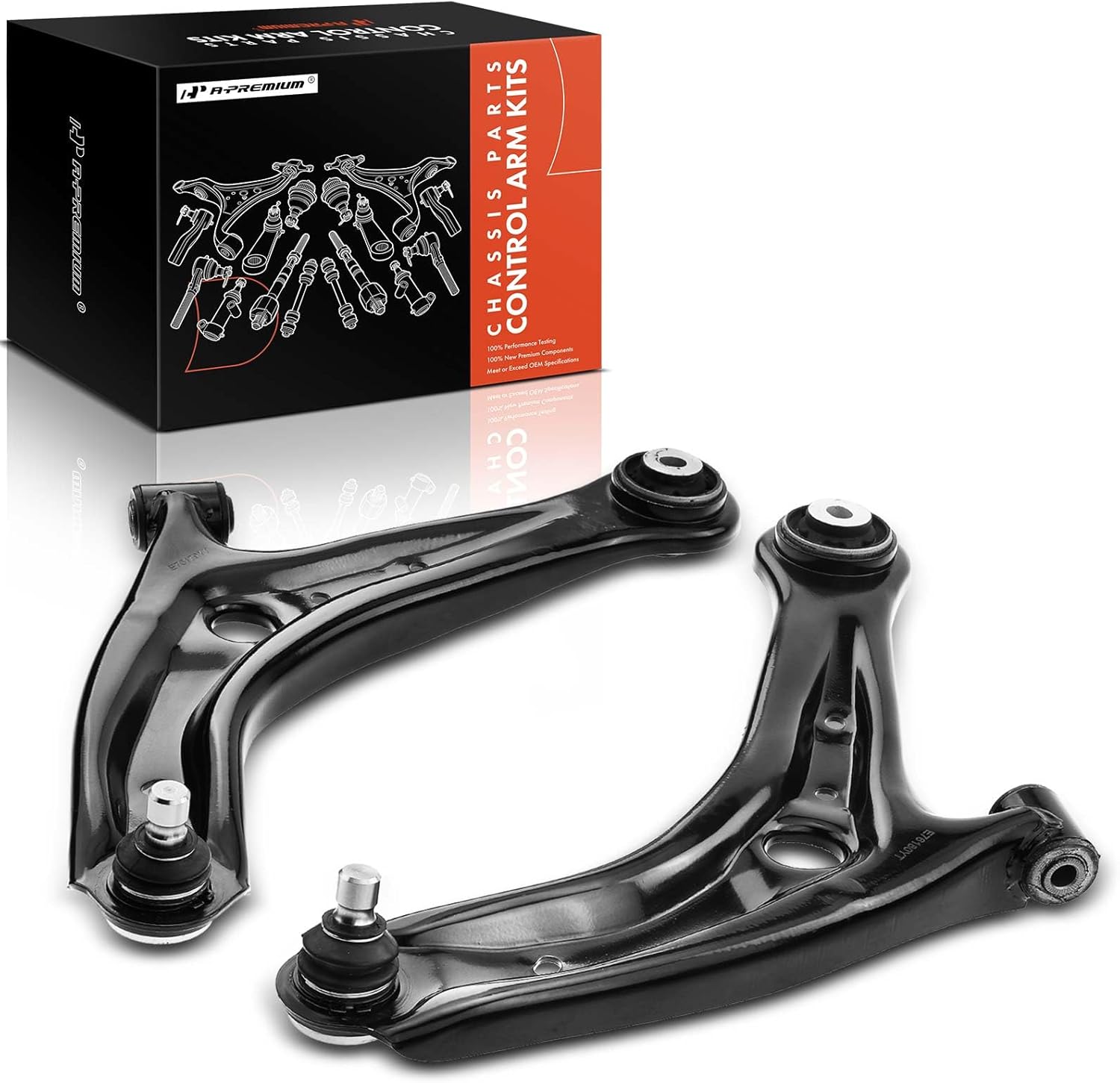 A-Premium 2 brazos de control delanteros inferiores, con rótula y buje, compatibles con Mazda 2 2011 2012 2013 2014