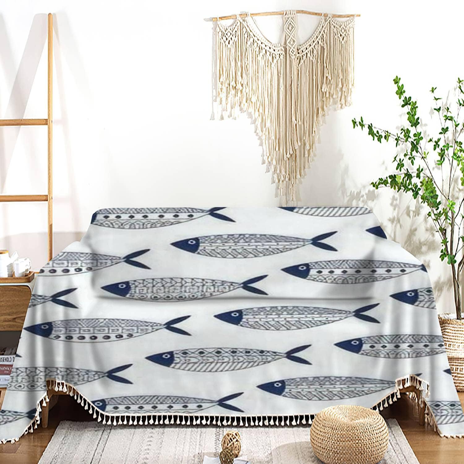 Decoración de peces tradicionales mexicanos mayas étnicos bohemios, funda de sofá reclinable, funda de sofá biplaza para muebles, toalla lavable,
