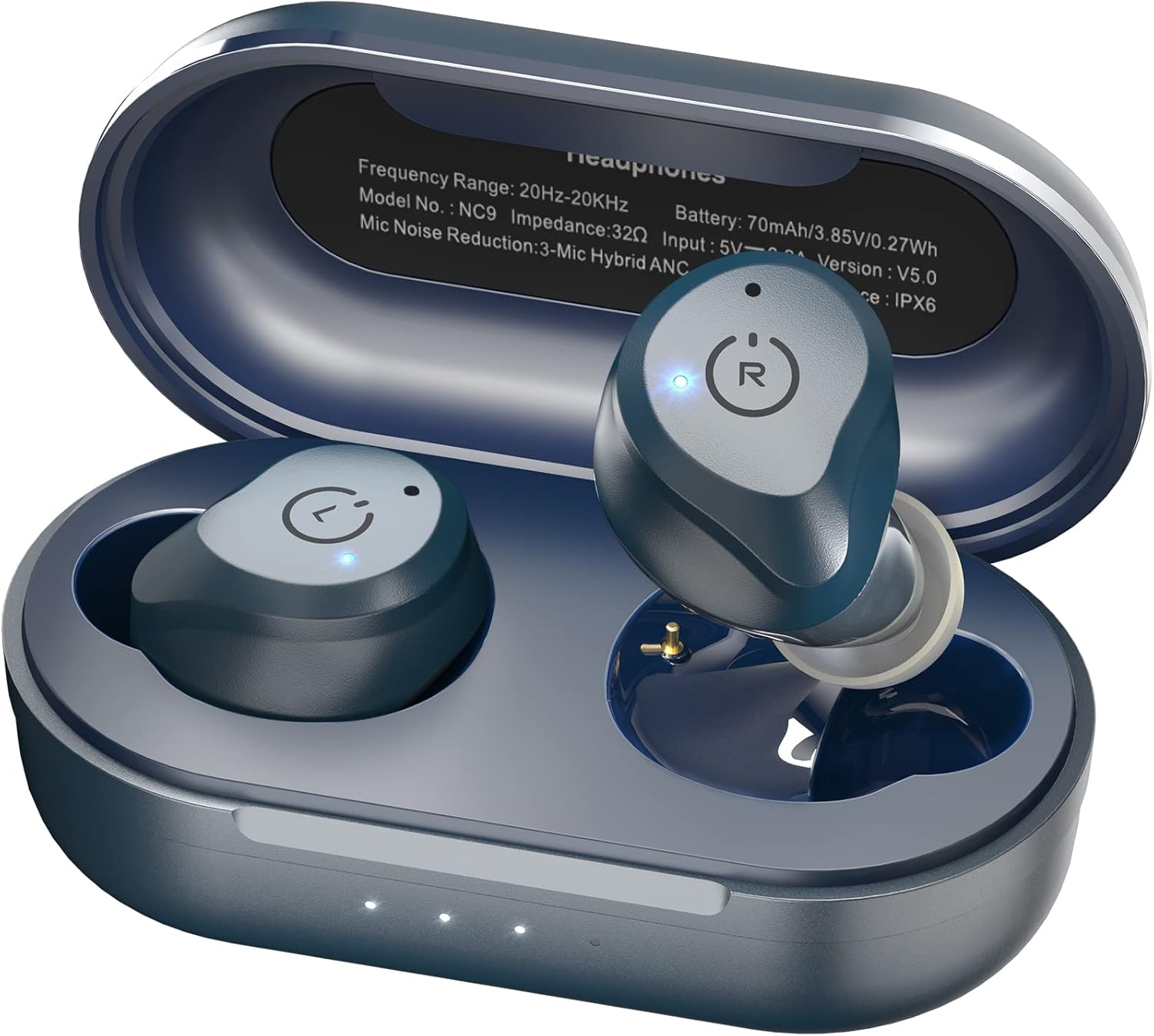 TOZO NC9 Auriculares inalámbricos híbridos con cancelación activa de ruido, auriculares intrauditivos IPX6 impermeables Bluetooth 5.3 estéreo,