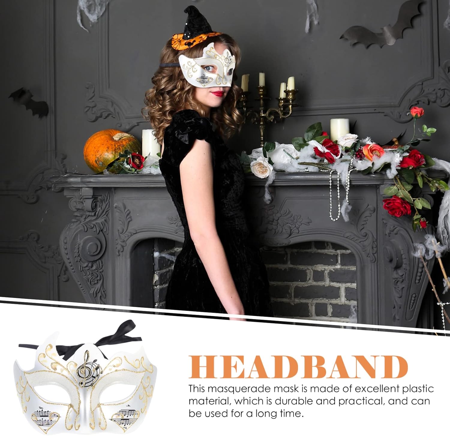 NOLITOY Ropa para niña, máscaras de Halloween, máscaras venecianas de princesa de media cara, máscaras retro de Mardi Gras, máscaras de disfraz de