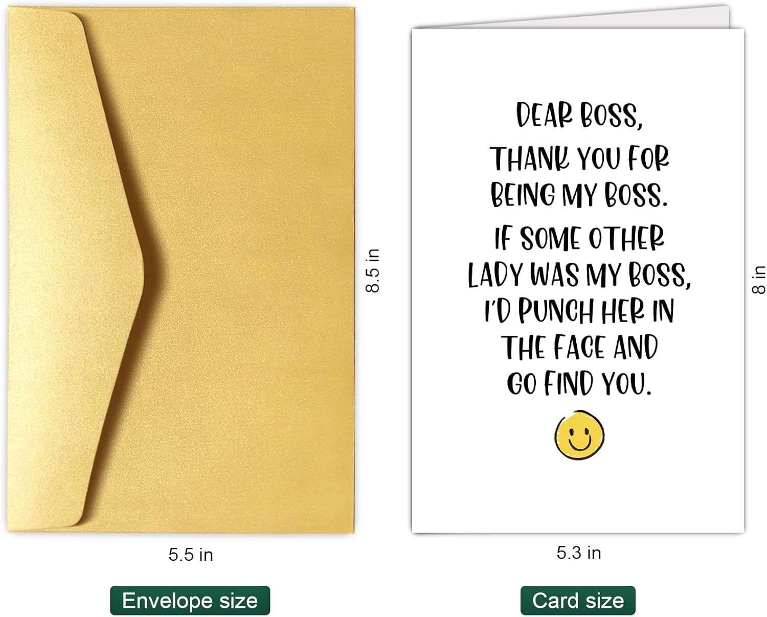 Tarjeta divertida del día del jefe para jefa, tarjeta de agradecimiento para mujer, regalo de jefa de empleado, tarjeta de agradecimiento por ser mi