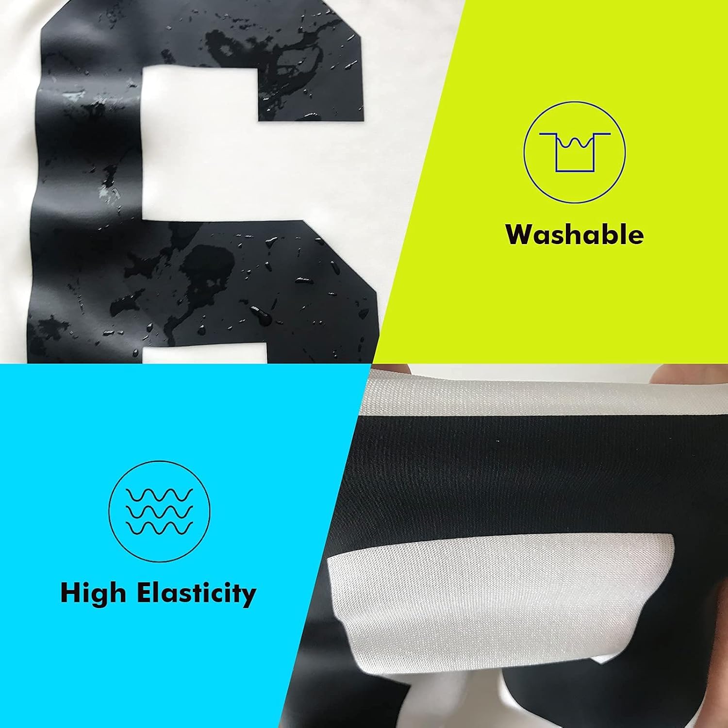 Letras termotransferibles de 3 pulgadas Letras DIY Letras Jersey Ropa Camiseta Eslogan del equipo (negro)
