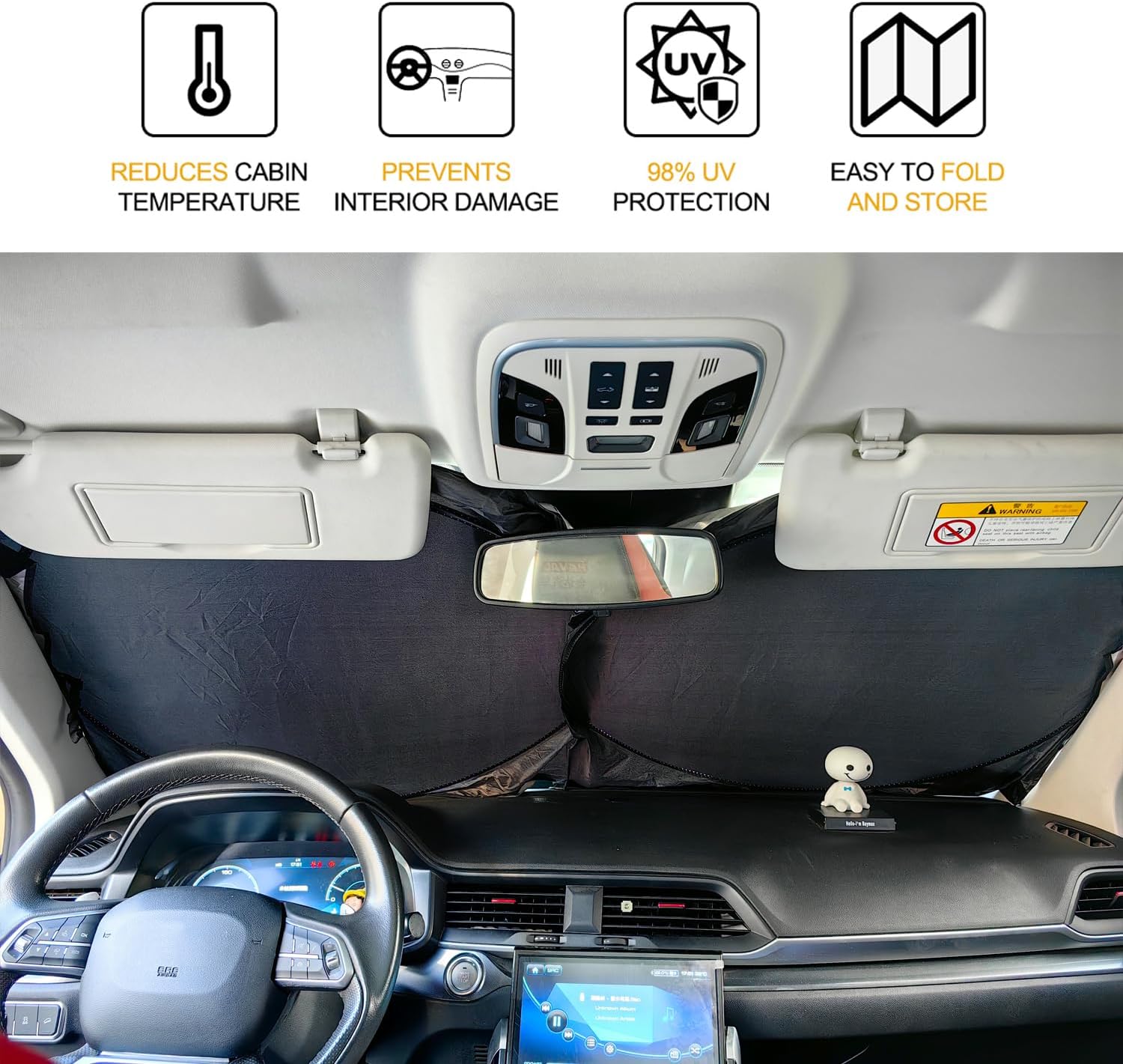 XHRING Parasol para parabrisas para Mazda CX50 CX-50 2023 2024 CX-9 CX9 2016-2024, accesorios para ventana delantera de automóvil, parasol para