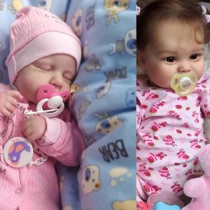 JIZHI Imagen del producto Muñecas de bebé Reborn realistas – 2pcs Real Baby Feeling Realistic-Recién Nacido Muñecas Adorables Sonrientes de la Vida JIZHI Imagen del producto Muñecas de bebé Reborn realistas – 2pcs Real Baby Feeling Realistic-Recién Nacido Muñecas Adorables Sonrientes de la Vida