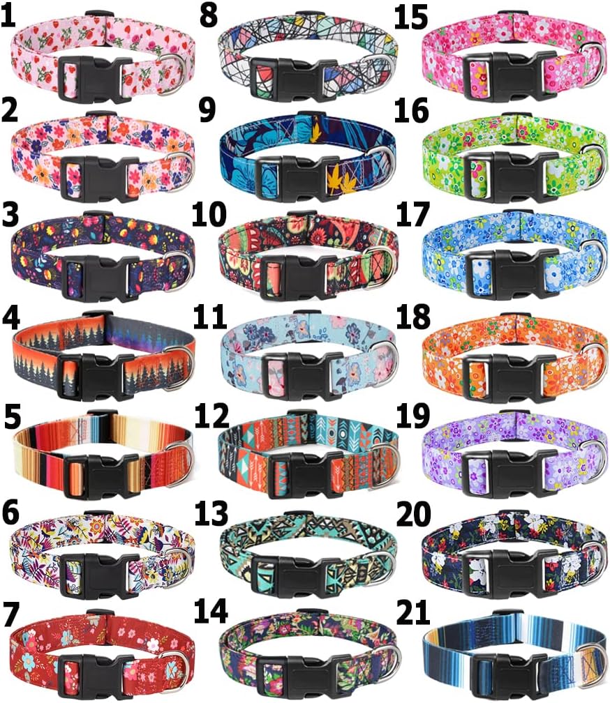 Moonpet Collares para perros pequeños, pequeños, medianos y grandes, unisex, diseño lindo para niños, niñas, collar para mascotas, suave, ajustable,