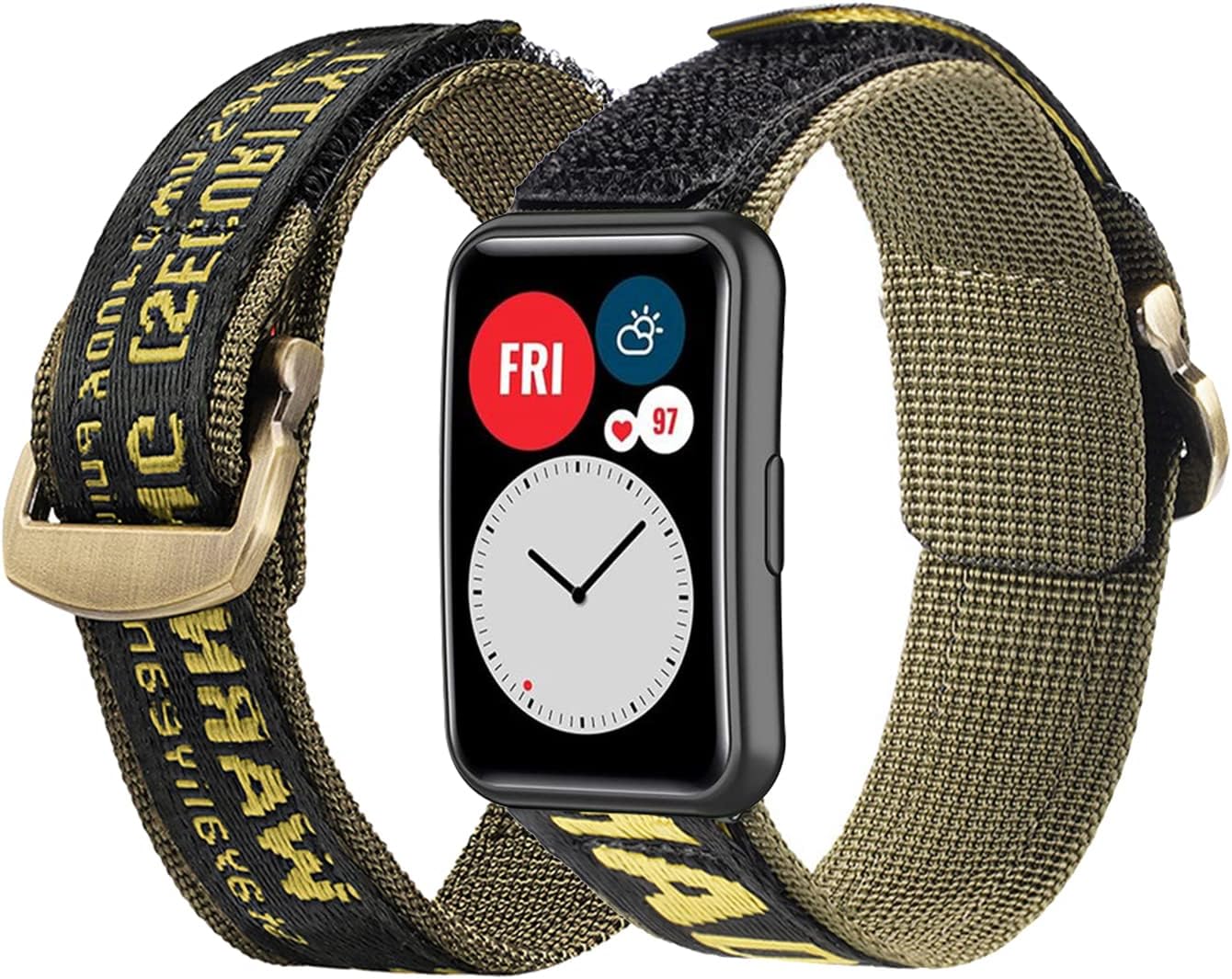 AireWiki Correa de nailon compatible con Huawei Watch Fit Correa de reloj de nailon deportiva para Huawei Watch Fit Pulsera de metal de acero