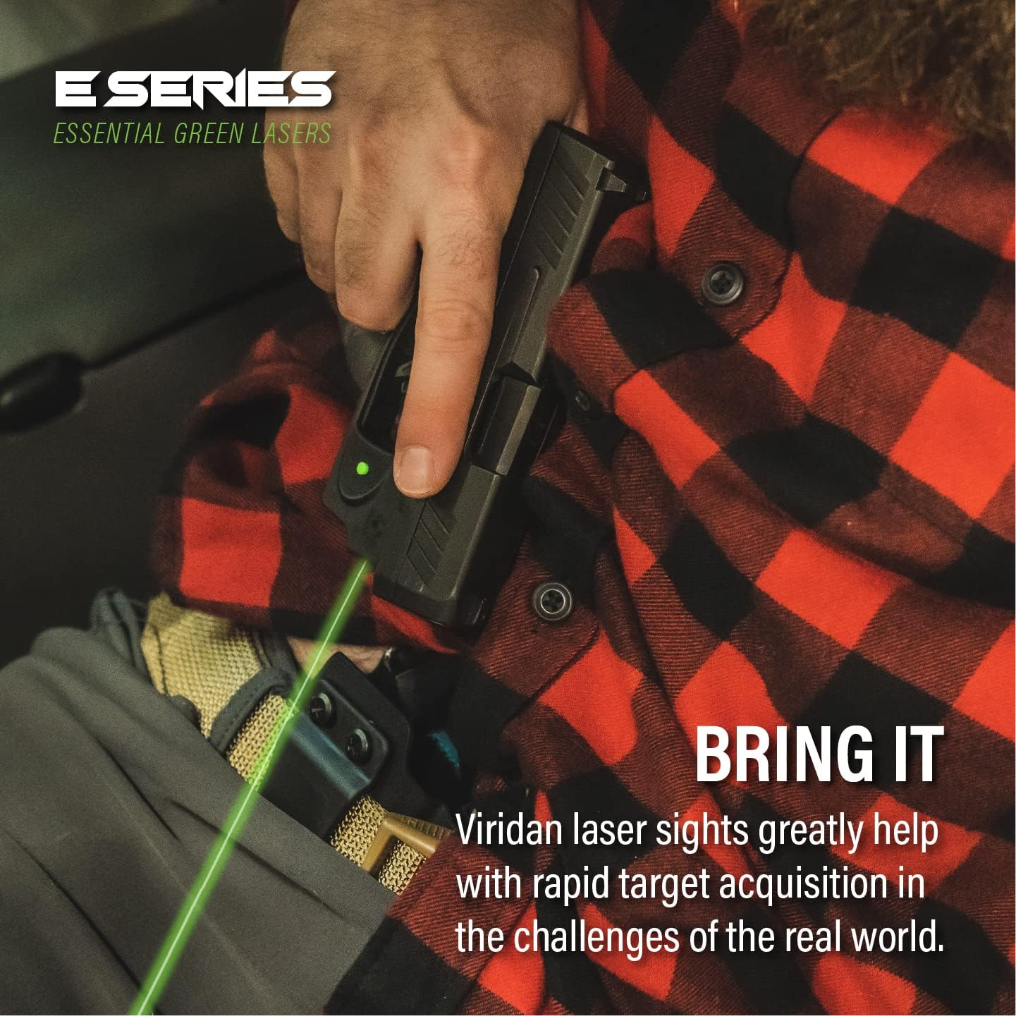 Bundle Viridian E Series Laser Sight y Kydex Holster para Taurus GX4, mira láser verde clase 3R, salida de 5 mW, funda Viridian Kydex, dentro de la