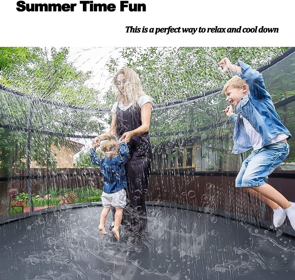 Aspersor de agua para trampolín al aire libre para niños, accesorios para trampolín rociador de 39 pies de largo para juegos acuáticos, juegos,