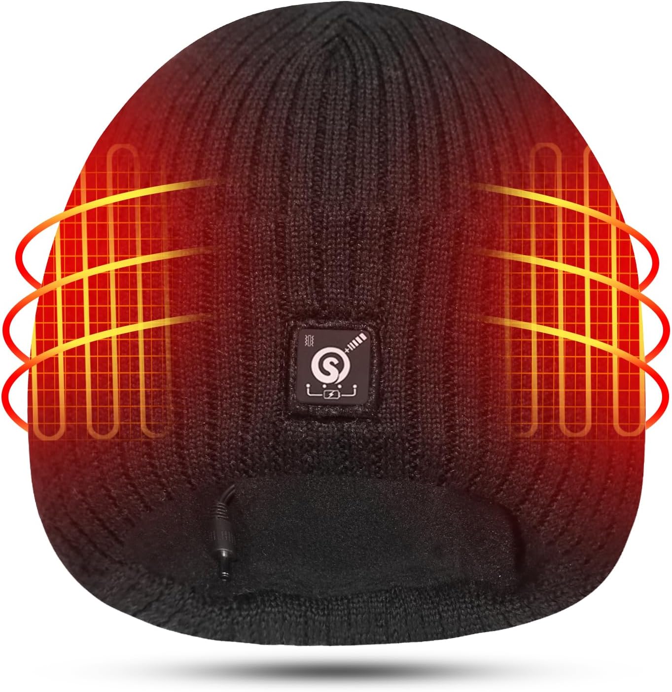 WERMSOCK Gorro calentado a batería, gorro eléctrico recargable con calavera, gorro térmico para hombres y mujeres, para senderismo, pesca, esquí,
