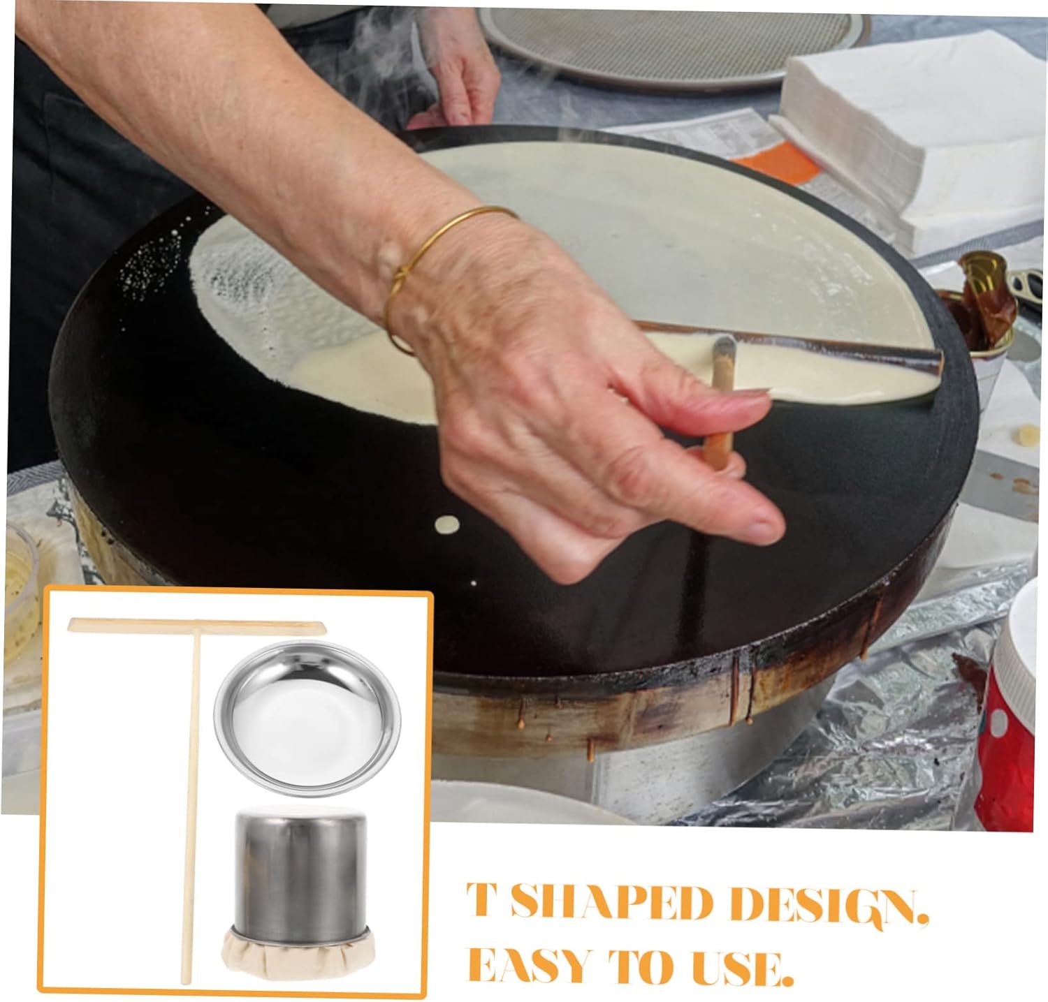 1 Unidades de herramientas para panqueques Herramientas especiales Kit de herramientas para el hogar Kit de barbacoa Crepe Spreader Stick Grill