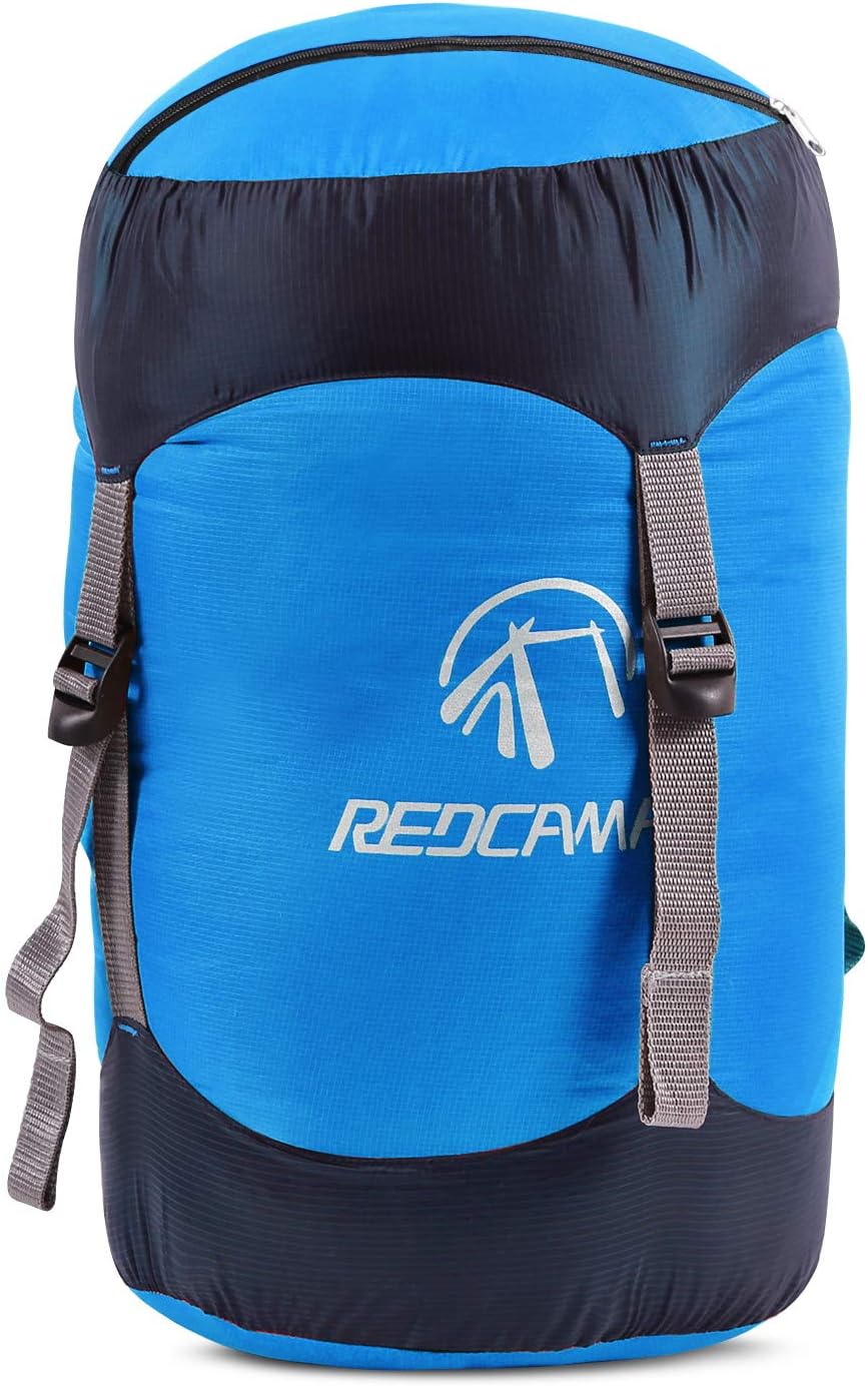 REDCAMP – Saco de compresión de nailon, 10L17L27L40L, bolsa de dormir ligera, ideal para mochileros, senderismo y campamento, azulamarilloverde