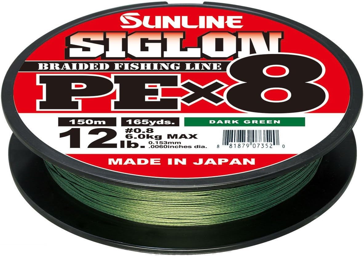 Sunline Siglon PEx8 Verde Oscuro 10 lb 165 yardas, Talla única
