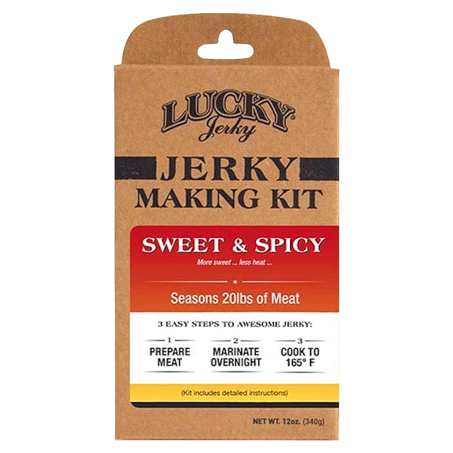 Lucky Beef Jerky – Kit de condimentos dulces y picantes, una mezcla de teriyaki y azúcar morena con un chorrito de pimiento rojo picante (6)