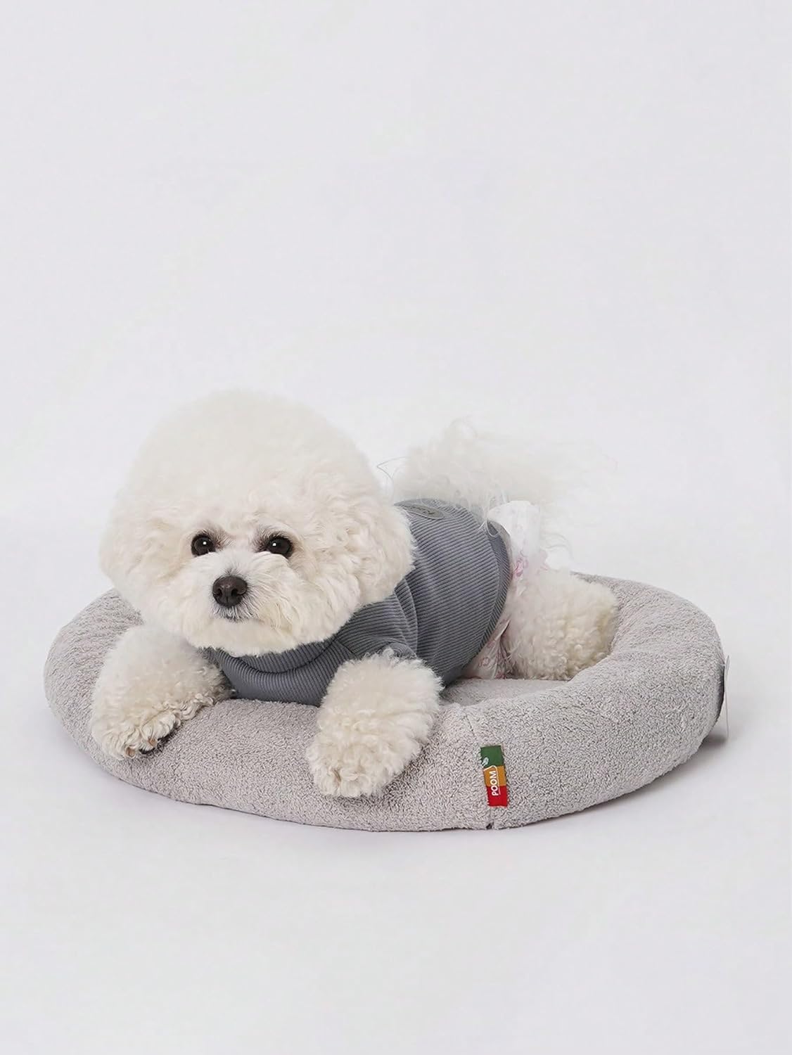 QWINEE Tapete de cama acolchado para gatos y perros, cama redonda de felpa para cachorros, cama redonda antideslizante para mascotas para perros