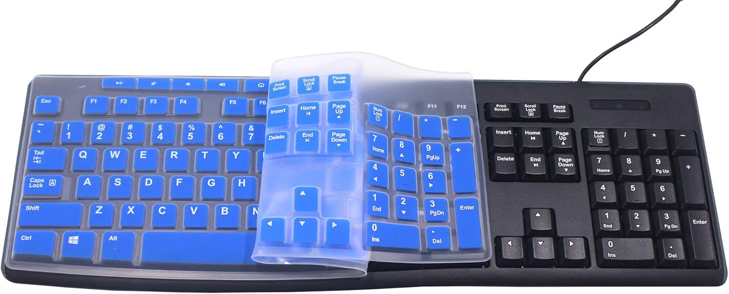 Protector de piel ultra delgado para teclado de silicona para computadora de escritorio, compatible con teclado inalámbrico Logitech MK295 MK275