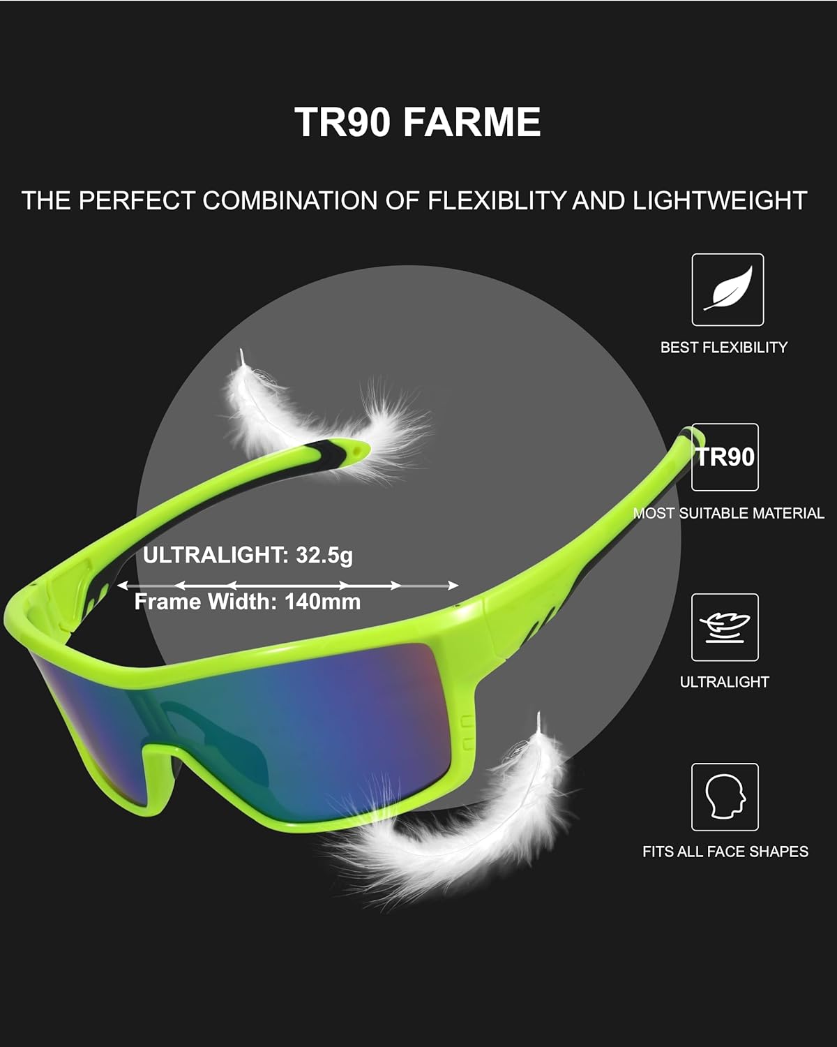 Gafas de sol de ciclismo para hombres y mujeres, deportes al aire libre, correr, ciclismo, pesca, conducción