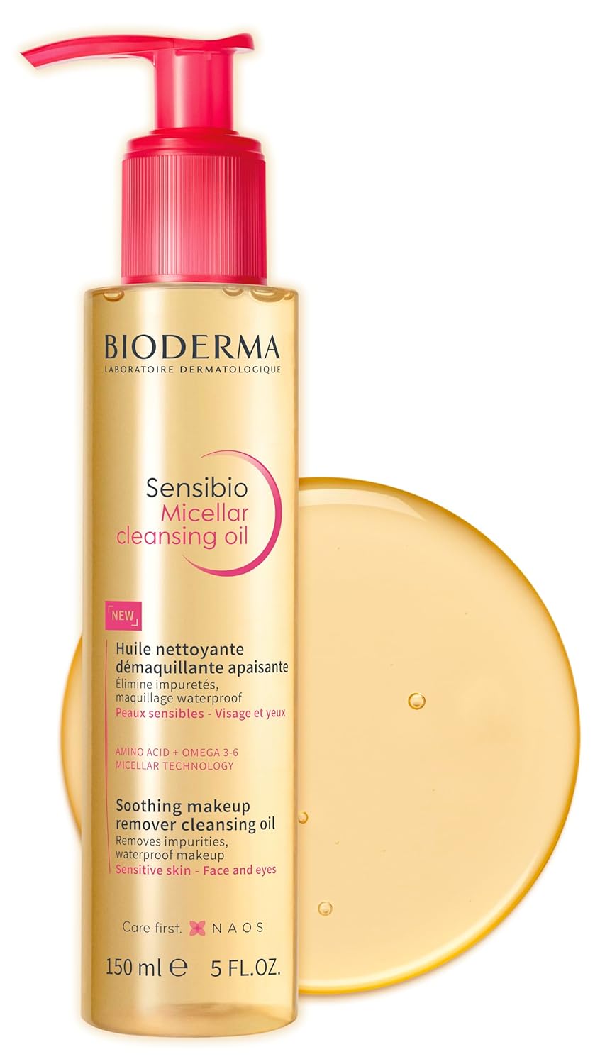Bioderma – Aceite Limpiador Micelar Sensibio 5.1 fl oz – El 1er aceite micelar eco-biológico que limpia y cuida la piel
