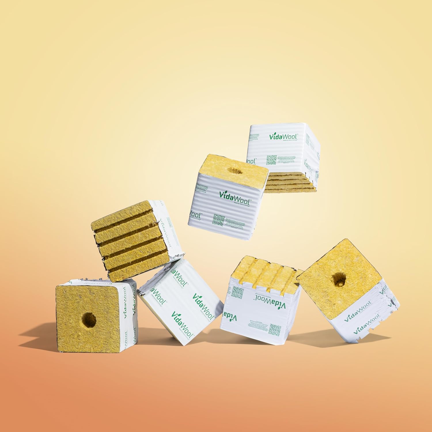 VidaWool Bloques de 6 pulgadas, sistema de cultivo hidropónico, cubos de cultivo para principiantes de plantas, vainas hidropónicas, suministros de