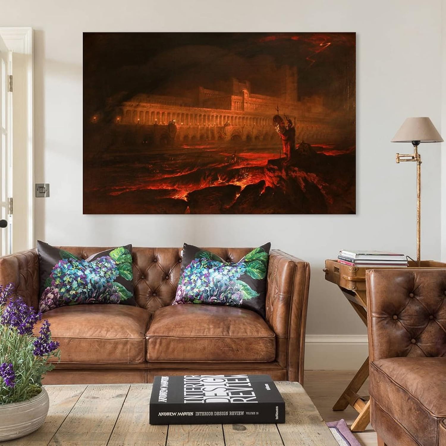 ENDBAG John Martin Pandemonium – Póster decorativo para pared, lienzo para decoración del hogar, 24 x 36 pulgadas (23.6 x 35.4 in)