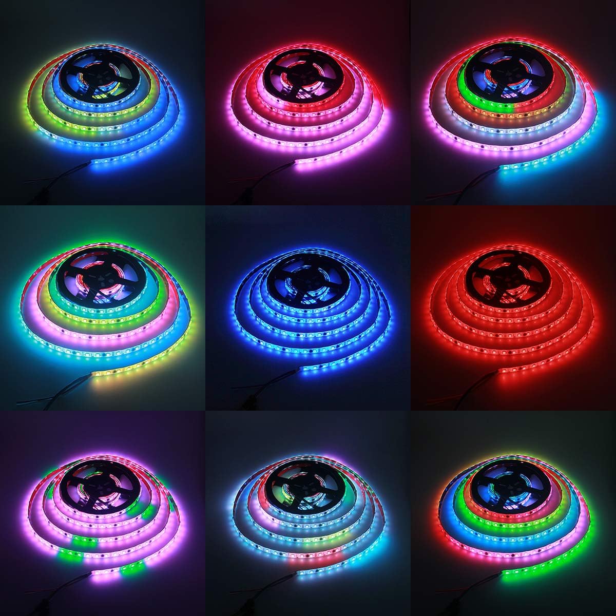 ALITOVE WS2811 – Tira de luces LED RGB direccionable, 12 V, programables, 16.4 pies, 300 ledes, color de ensueño, luz de cuerda flexible,