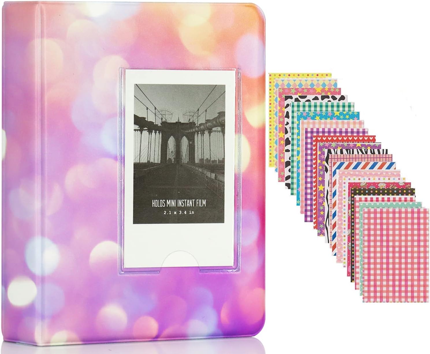BigTrend – Mini álbum de fotos de 64 bolsillos para cámara instantánea Fujifilm Instax Mini 7s 8 8+ 9 25 26 50s 70 90 (Galaxy-4, 64 bolsillos)
