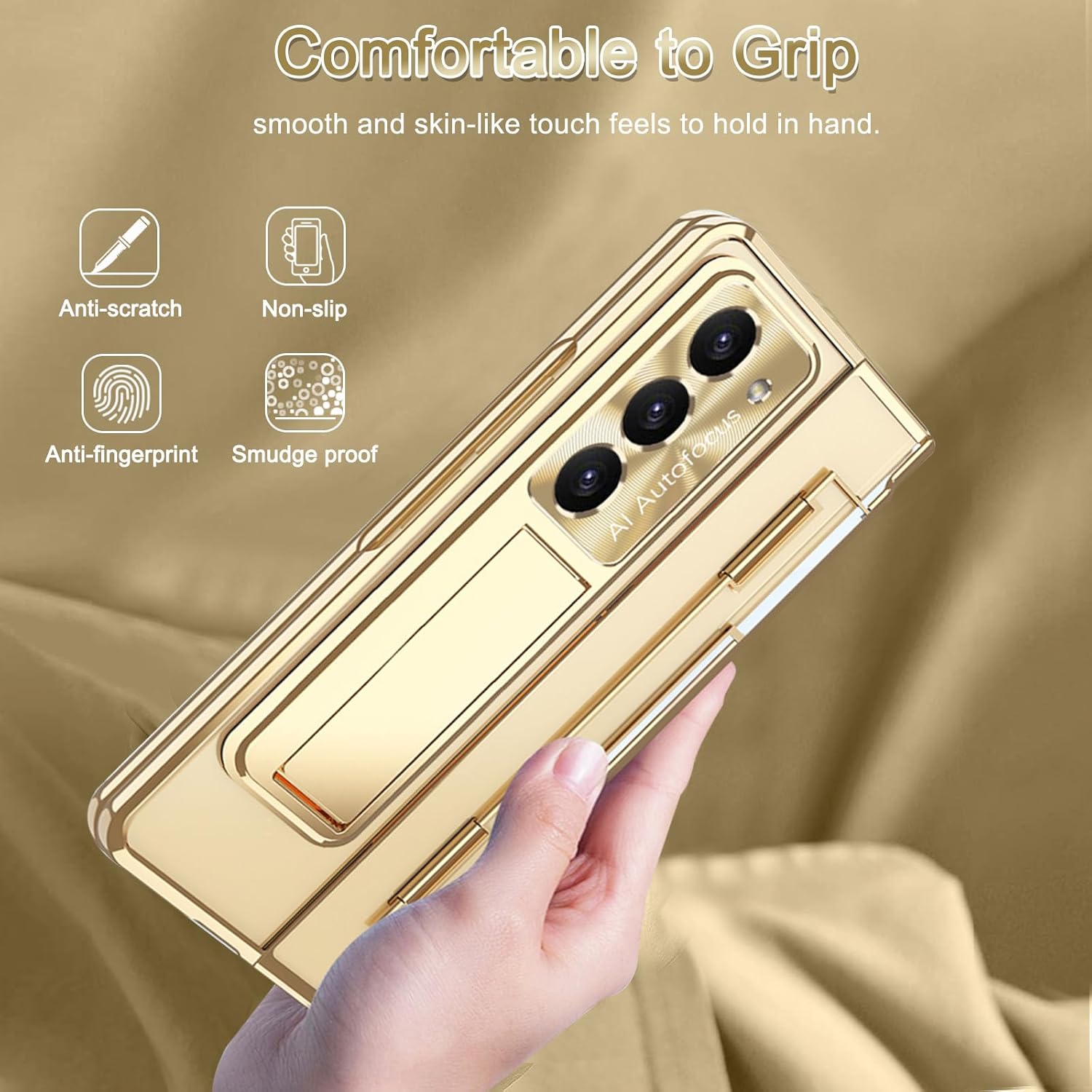 NINKI Funda compatible para Samsung Z Fold 5 con S Pen y S Pen y soporte para bolígrafo S y soporte, bisagra 4 en 1, protector de pantalla
