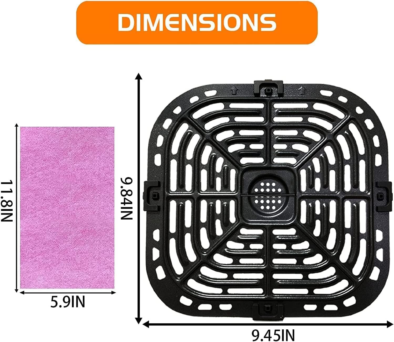 Bandeja de repuesto para freidora de aire para freidora de aire instantánea Vortex Plus de 6 cuartos de galón, estante antiadherente mejorado,