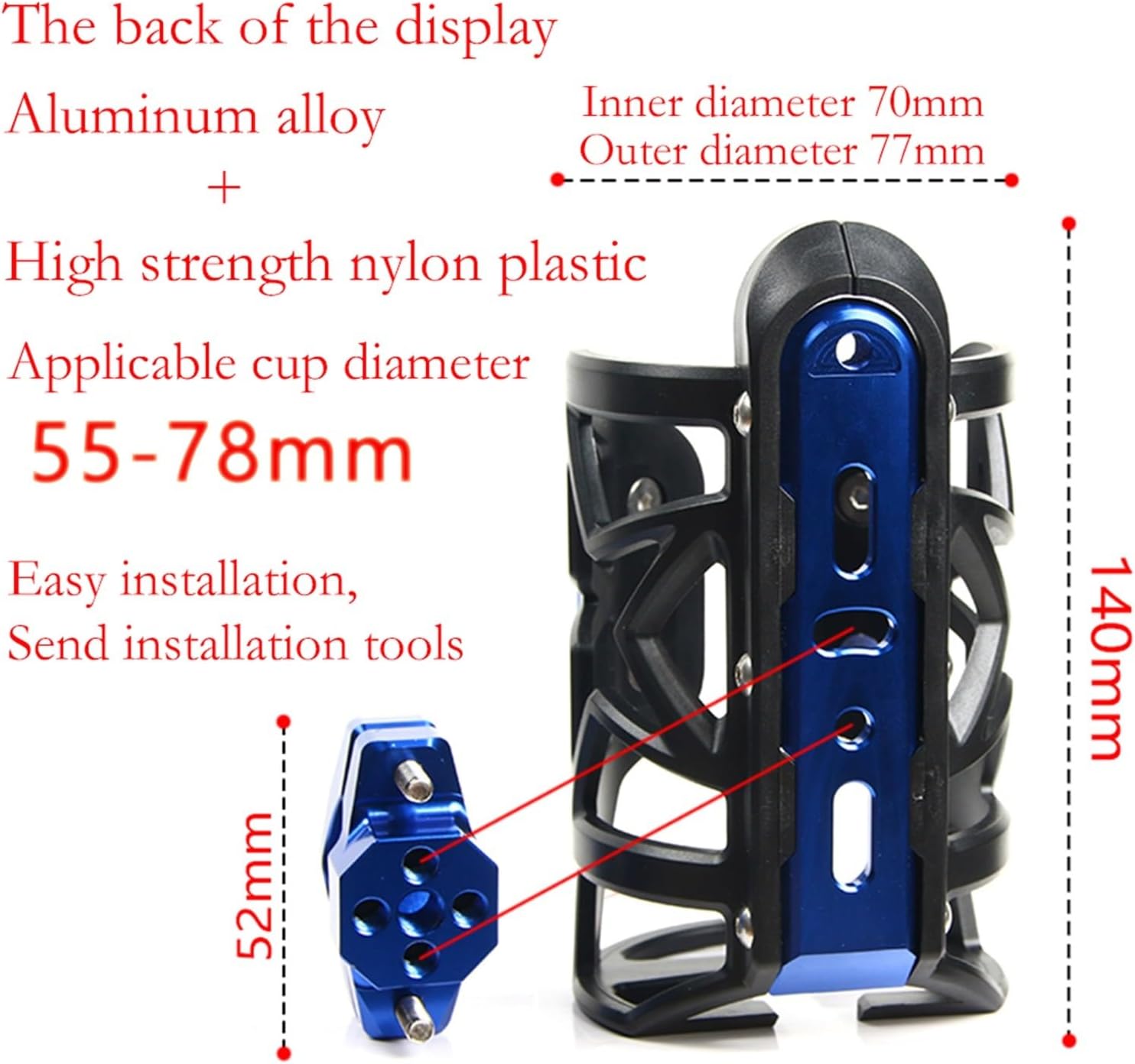 Univesal – Portavasos de motocicleta para Suzuki V-Strom 650 DL650 VSTROM 2007-2023, accesorios CNC para motocicleta, soporte para botellas de agua